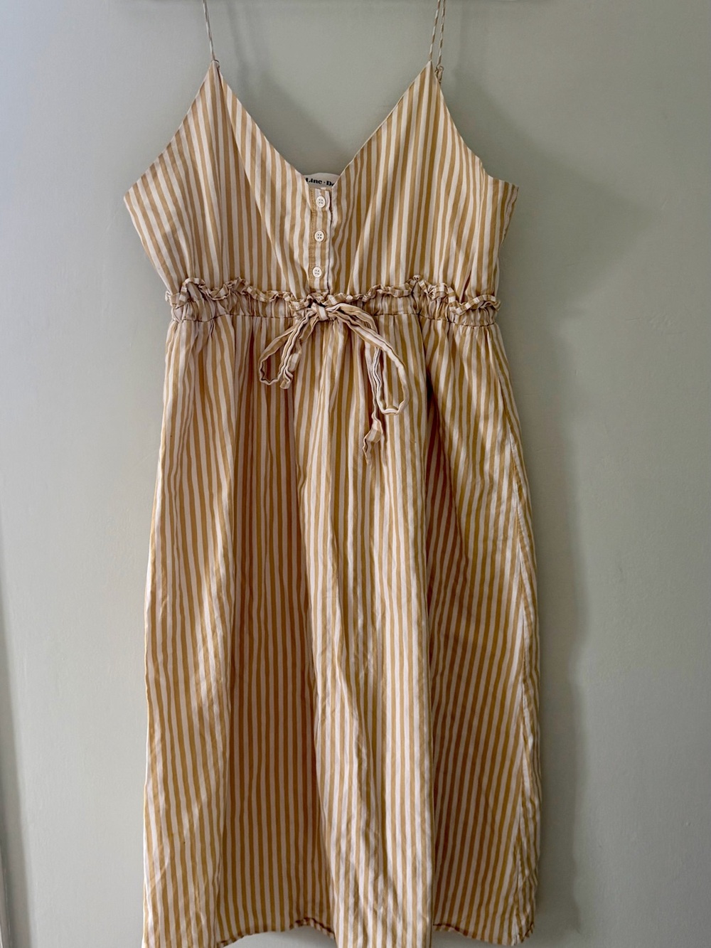 Line & Dot Cotton Striped Midi Dress